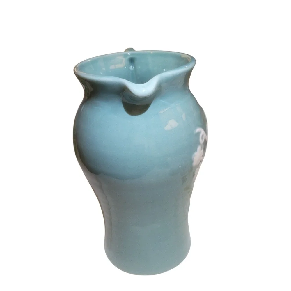 Vintage‎ Turquoise Teleflora Ceramic Vase Made In Portugal 8.5